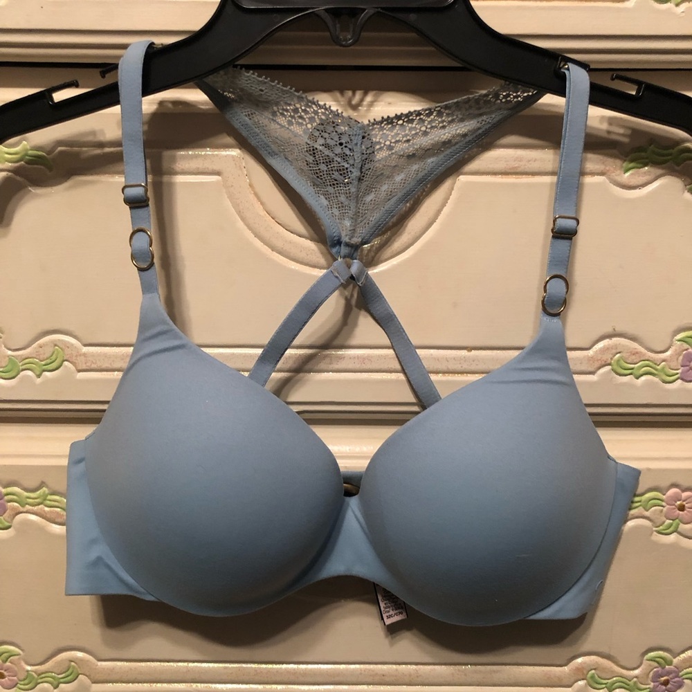 Victoria’s Secret light blue lace bra